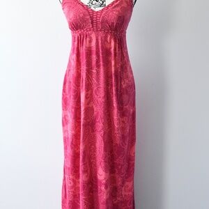 Express Coral/Pink Floral maxi dress size small- halter style